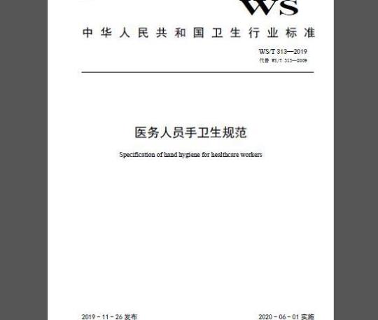 WS/T 313-2019 医务人员手卫生规范