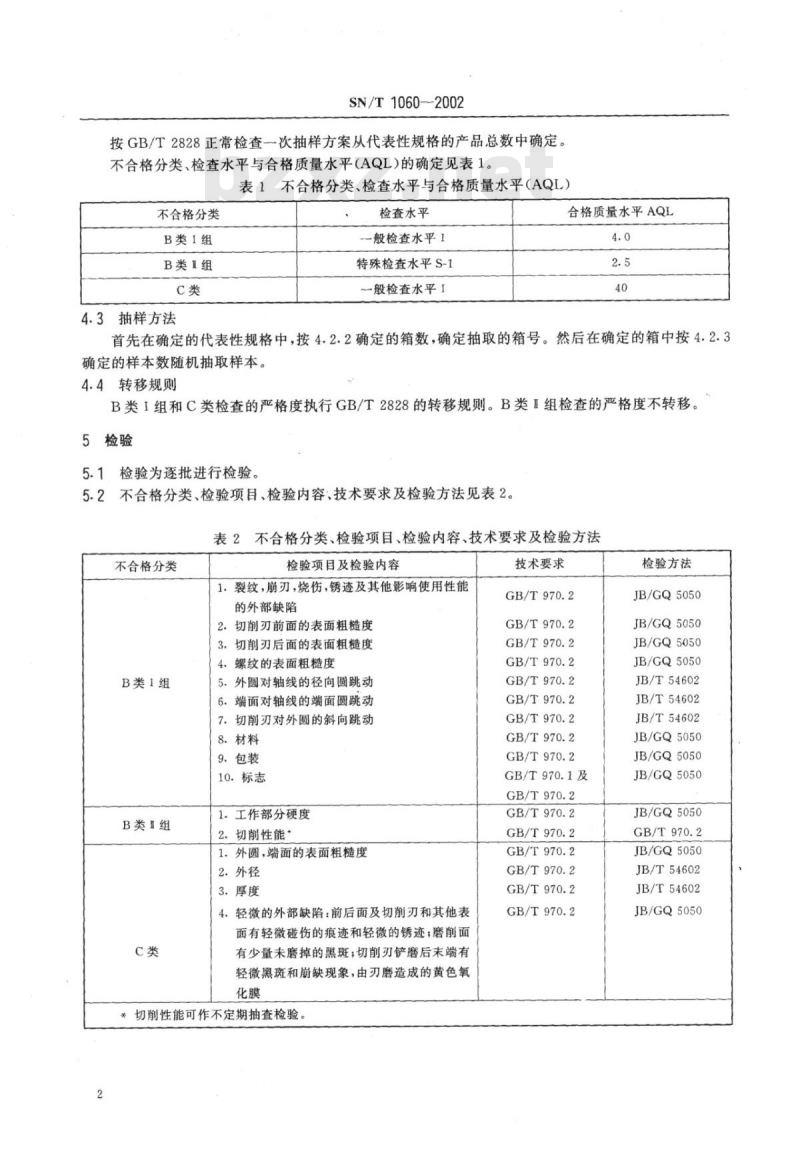 SN/T 1060-2002 出口圆板牙检验规程