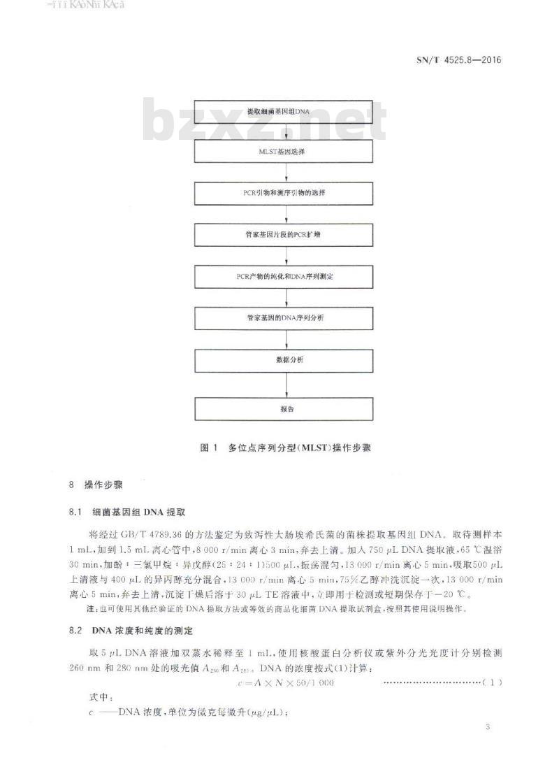 SN/T 4525.8-2016 出口食品中致病菌的分子分型MLST方法第8部分:致泻性大肠埃希氏菌