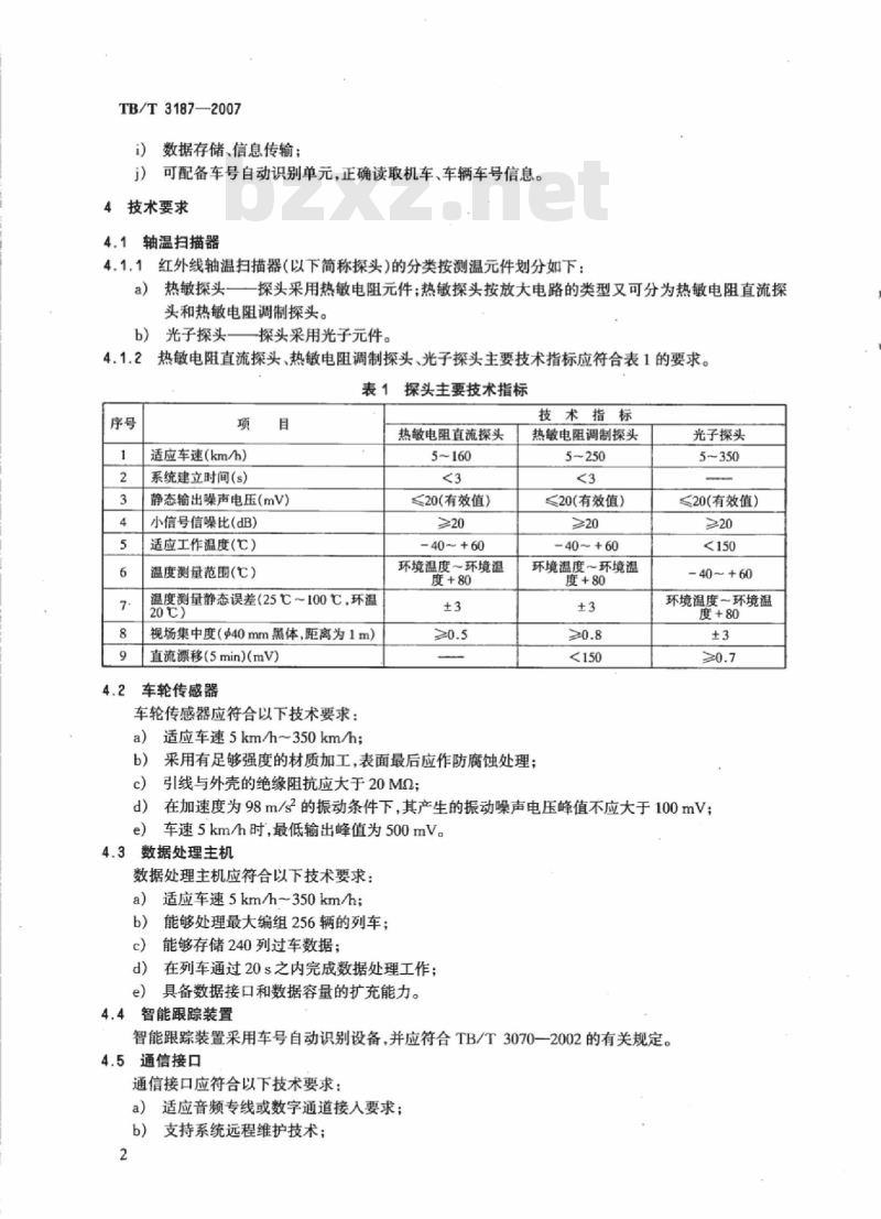 TB/T 3187-2007 铁道车辆红外线轴温探测设备