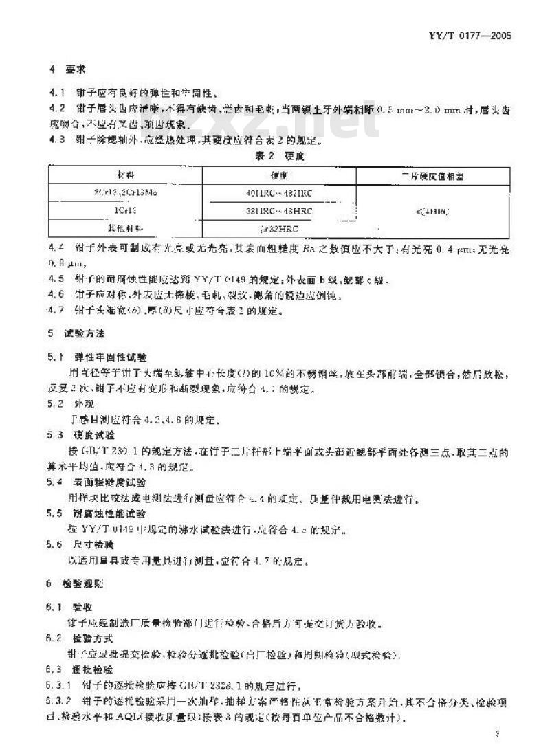 YY/T 0177-2005 组织钳