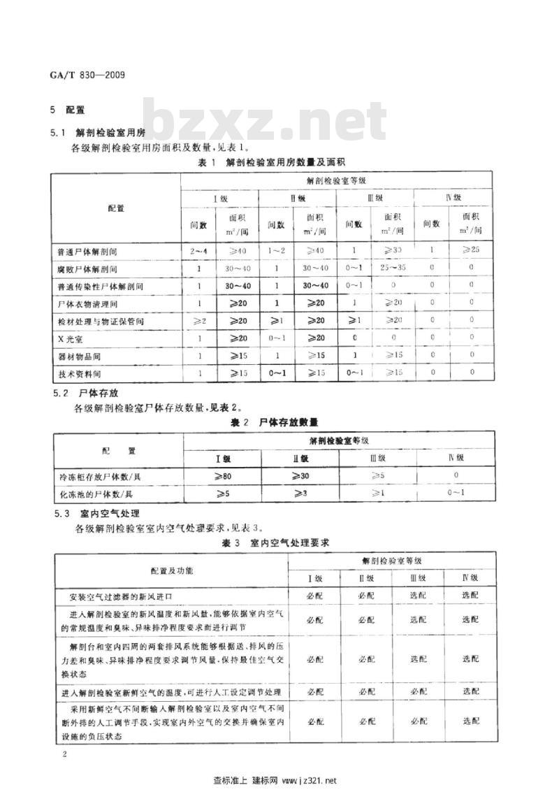 GA/T 830-2009 尸体解剖检验室建设规范