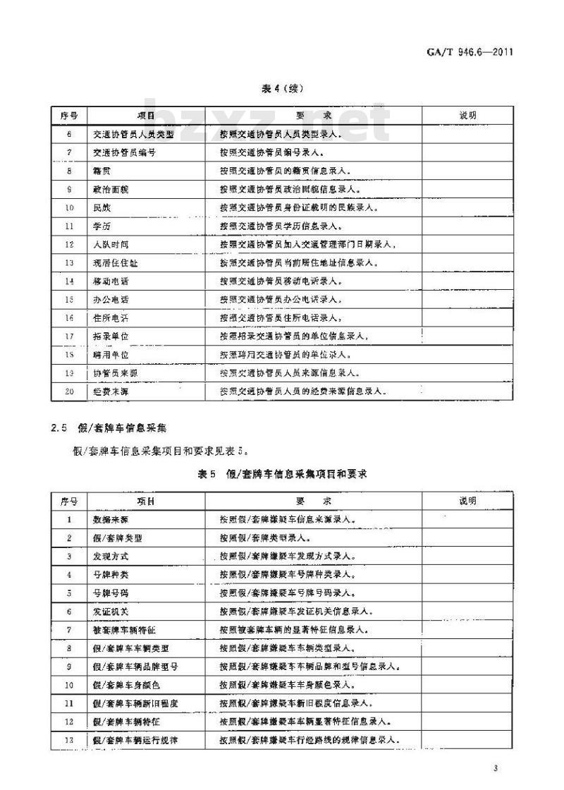 GA/T 946.6-2011 道路交通管理信息采集规范第6部分:道路交通管理辅助信息采集