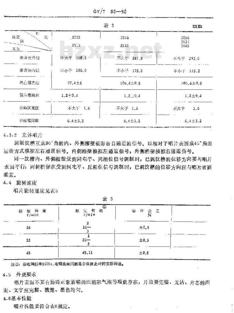 GY/T 100-1990 密纹唱片