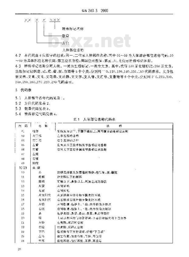 GA 240.3-2000 刑事犯罪信息管理代码第3部分:体表特殊标记代码