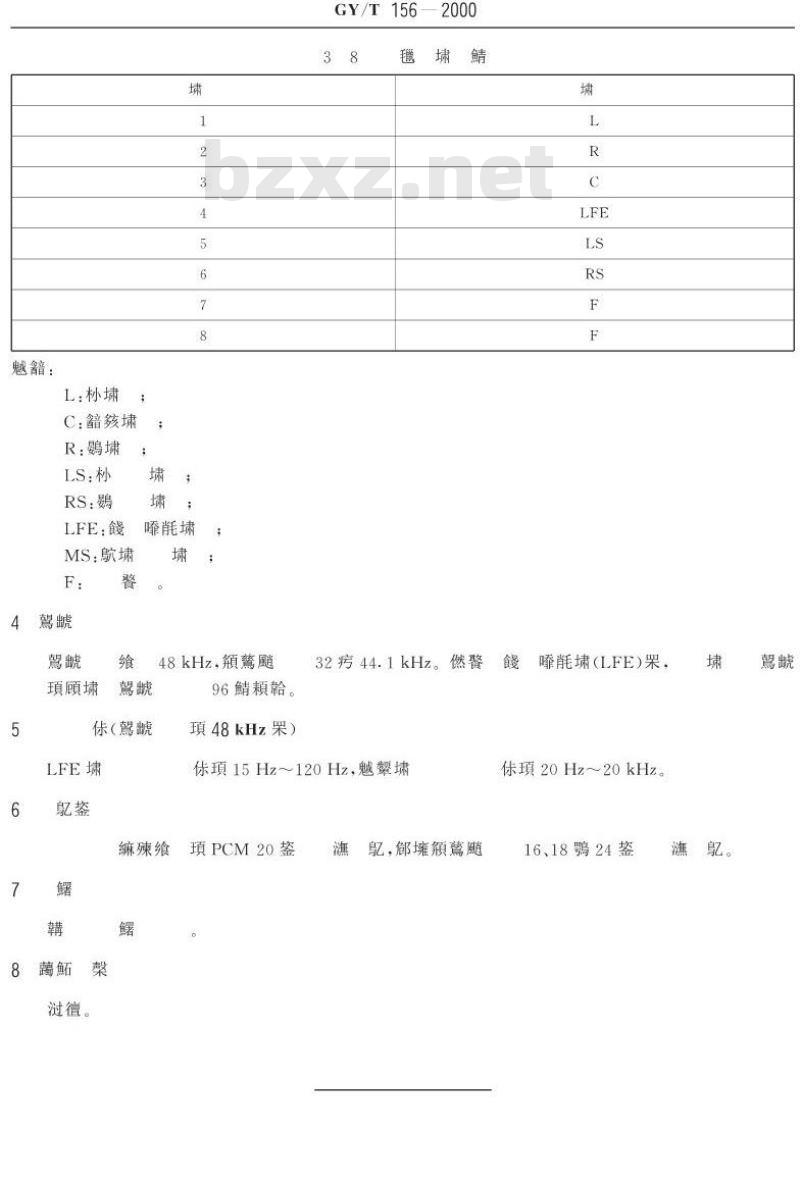 GY/T 156-2000 演播室数字音频参数