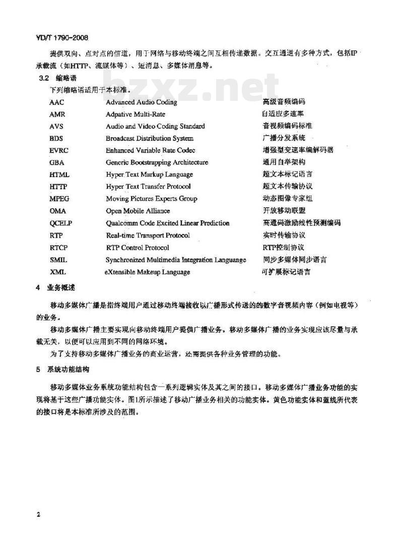YD/T 1790-2008 移动多媒体广播业务应用层接口技术要求