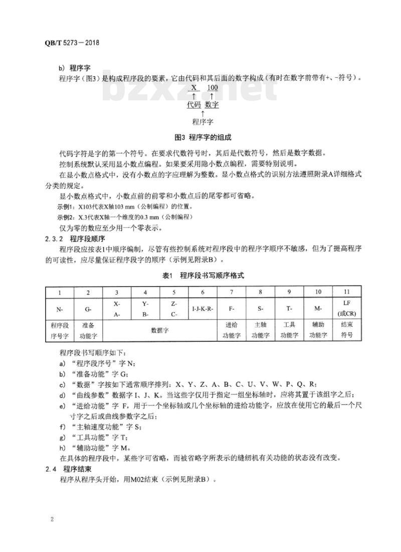 QB/T 5273-2018 工业用缝纫机数字控制器功能代码数据格式
