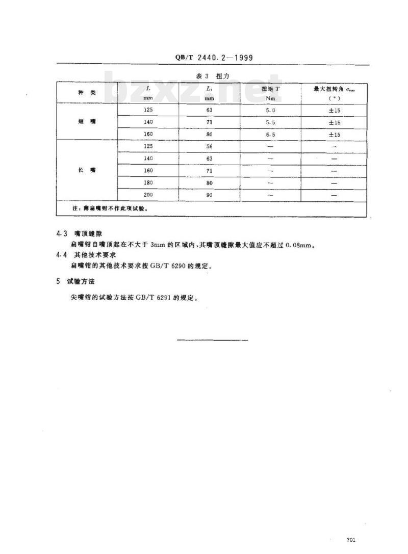 QB/T 2440. 2-1999 夹扭钳扁嘴钳