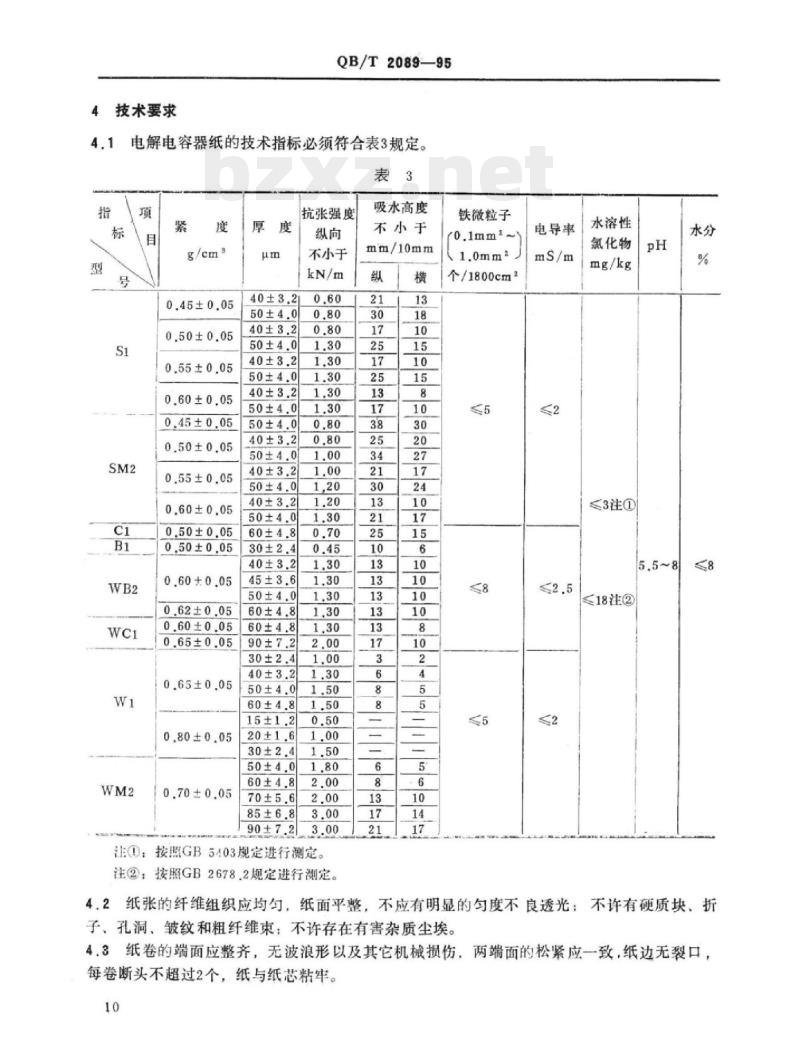 QB/T 2089-1995 电解电容器纸