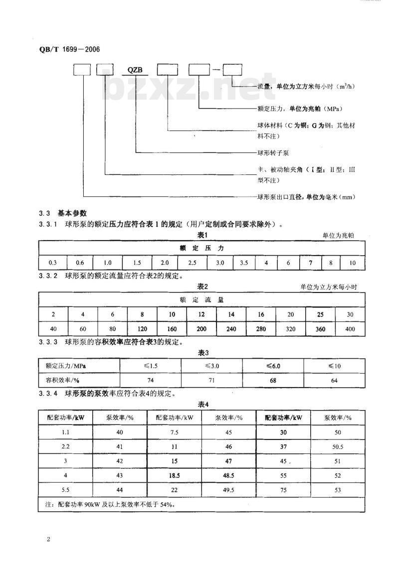 QB/T 1699-2006 球形转子泵