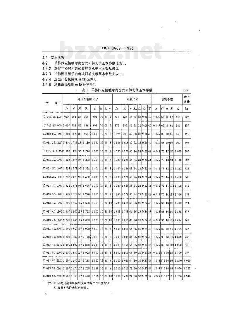 CB/T 3669-1995 船用起重机回转支承
