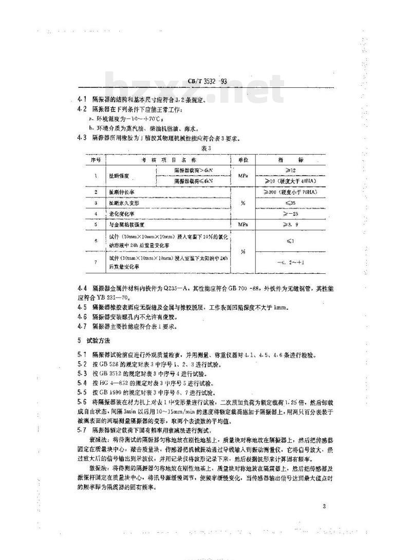 CB/T 3532-93 橡胶剪切隔振器