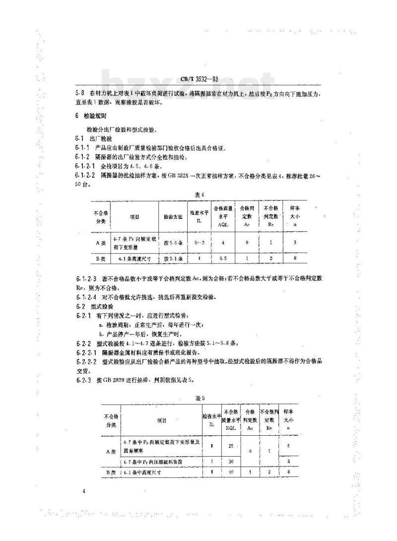 CB/T 3532-93 橡胶剪切隔振器