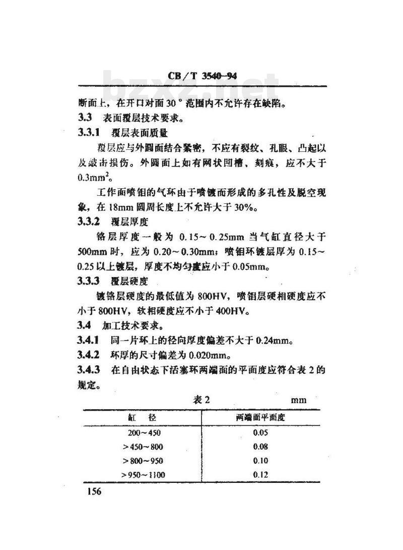 CB/T 3540-94 船用柴油机活塞环修理技术要求