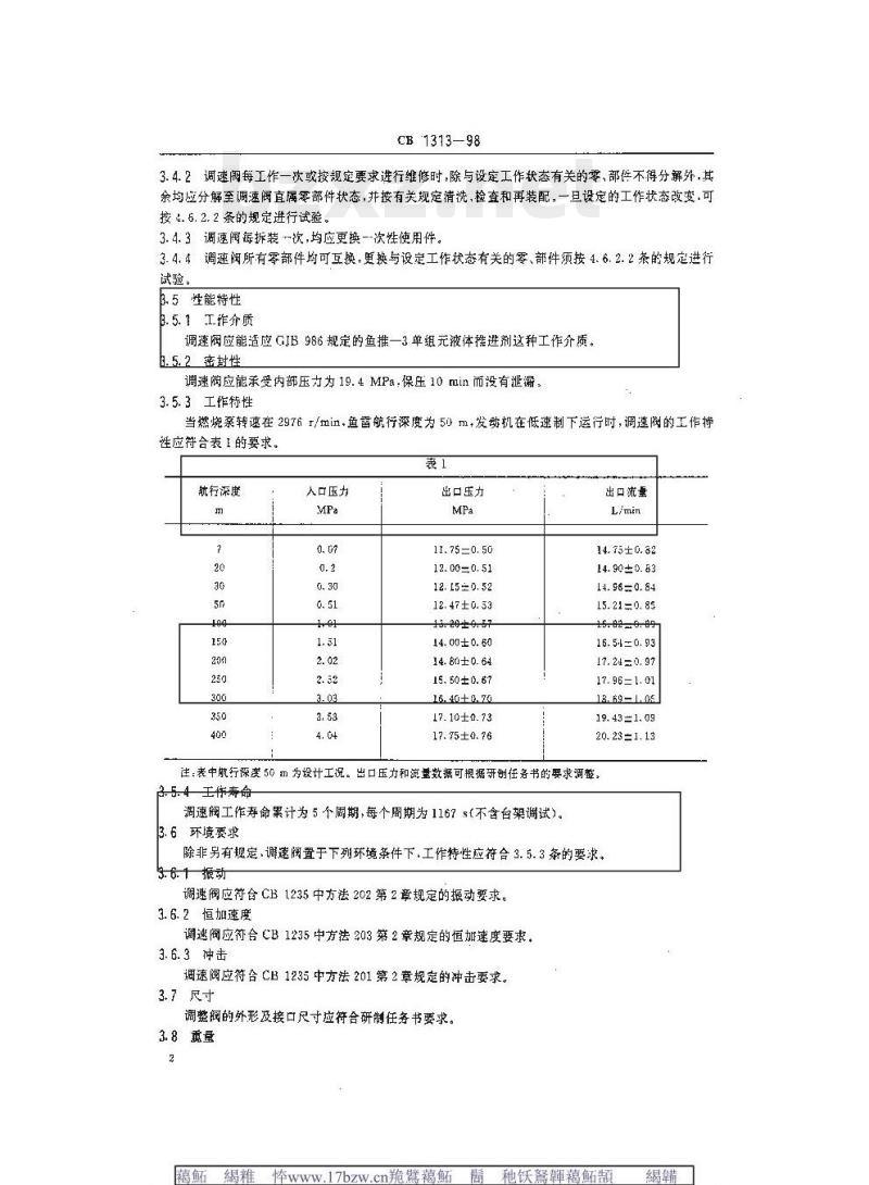 CB 1313-98 鱼雷调速阀规范