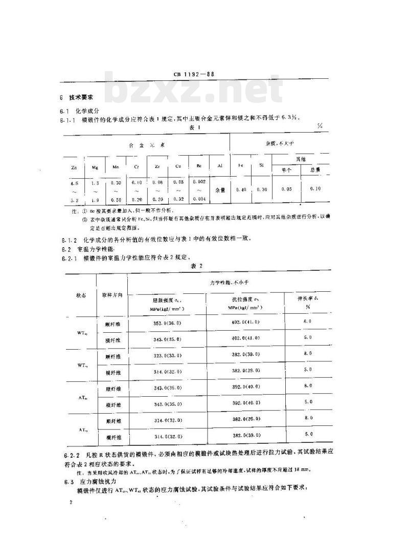 CB 1192-88 SB211壳体用919铝合金模锻件