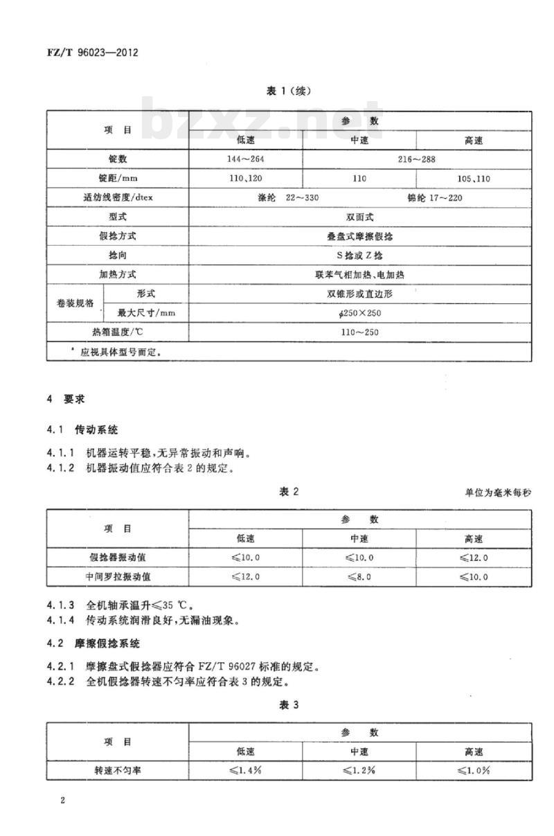 FZ/T 96023-2012 假捻变形机
