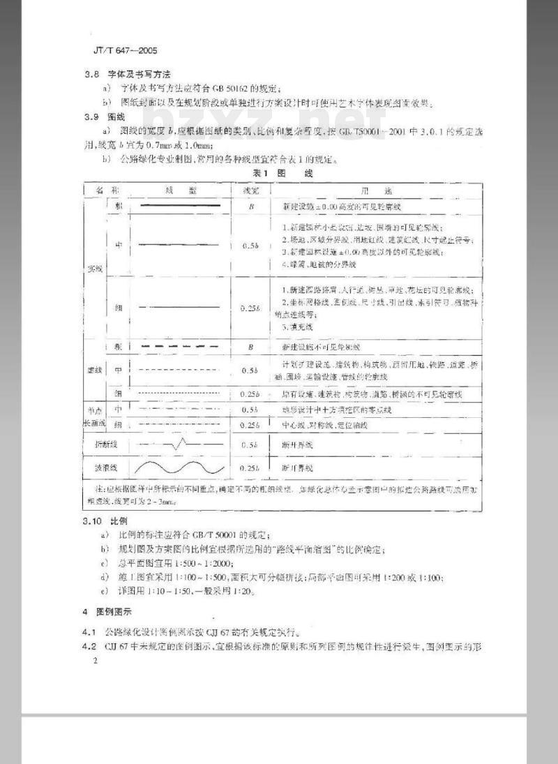 JT/T 647-2005 公路绿化设计制图