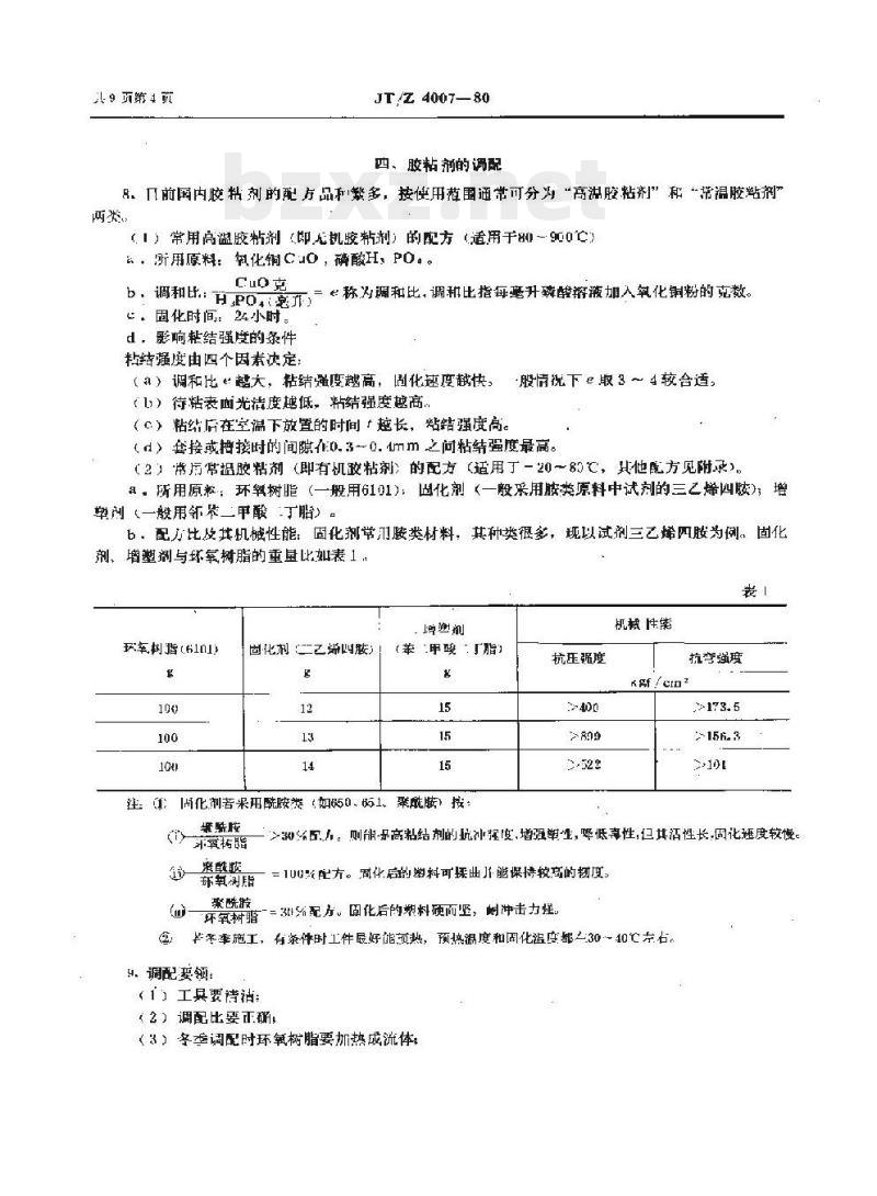 JT/Z 4007-80 船舶机械零部件粘结修复工艺