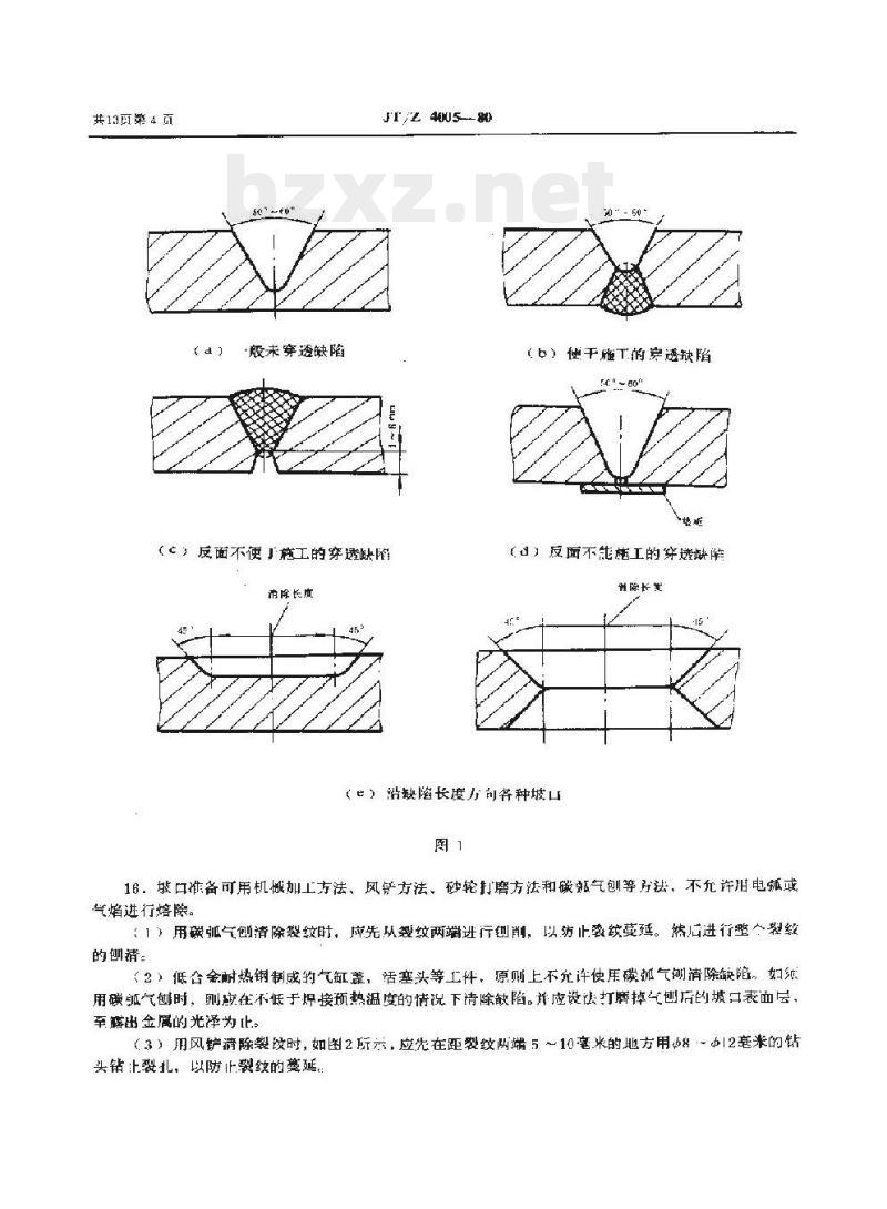 JT/Z 4005-80 柴油机零部件电弧焊补修复工艺