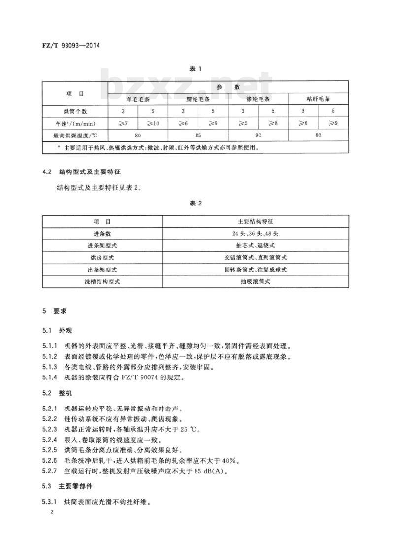 FZ/T 93093-2014 纺织机械毛条 复洗机