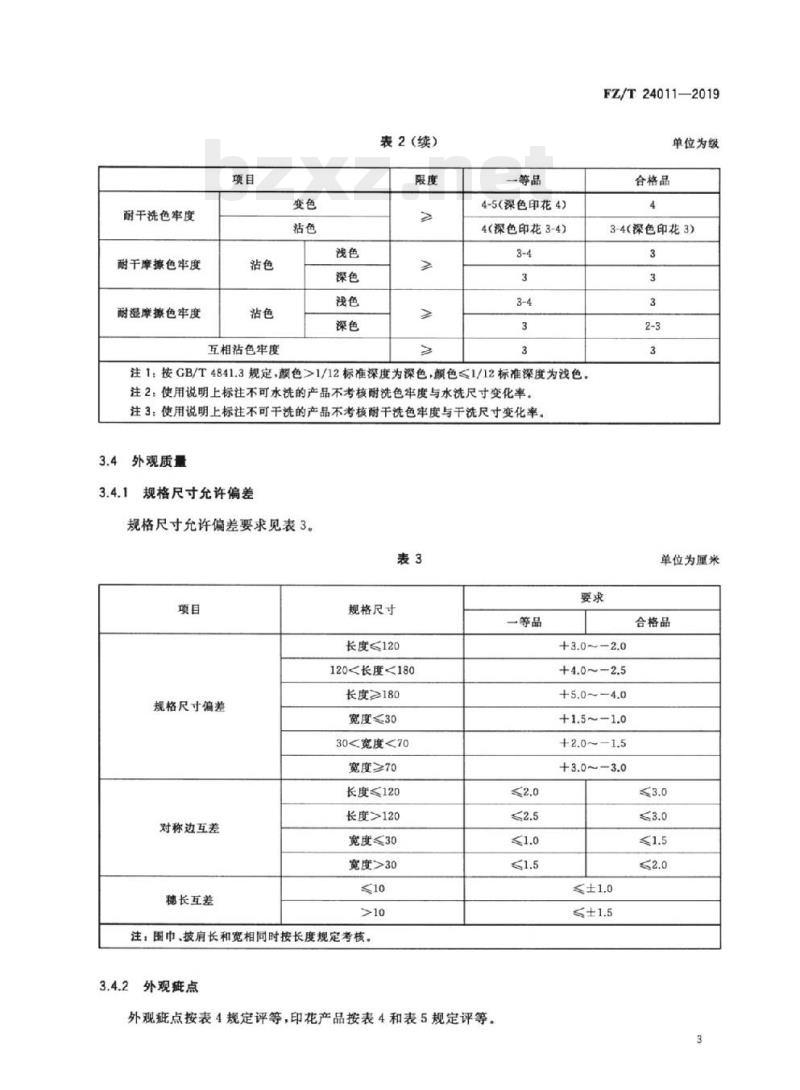 FZ/T 24011-2019 羊绒机织围巾、披肩