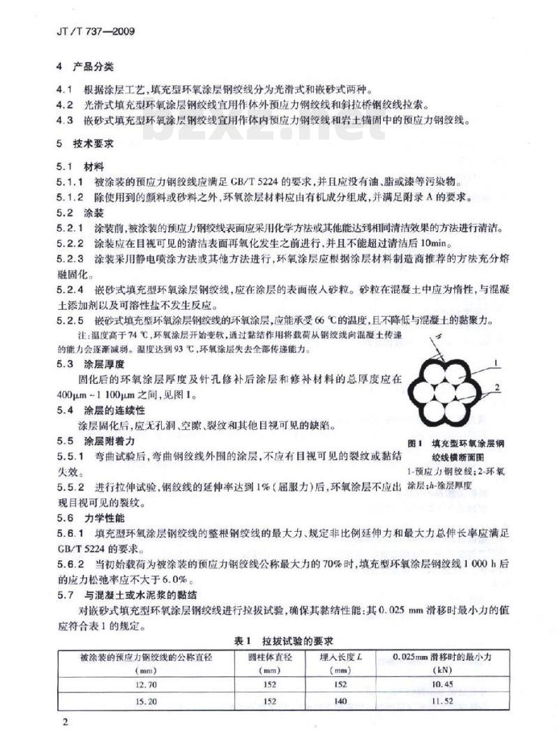 JT/T 737-2009 填充型环氧涂层钢绞线