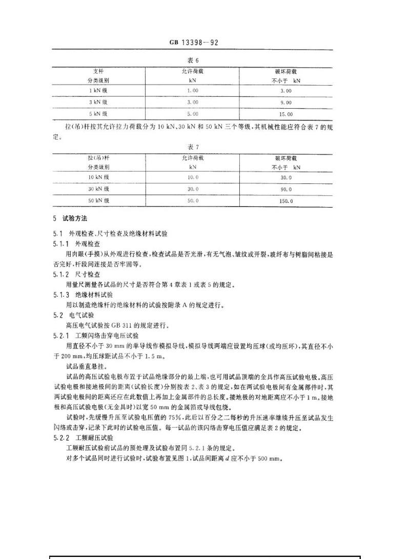 GB 13398-1992 带电作业用绝缘杆通用技术条件
