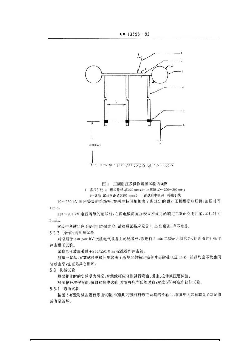 GB 13398-1992 带电作业用绝缘杆通用技术条件