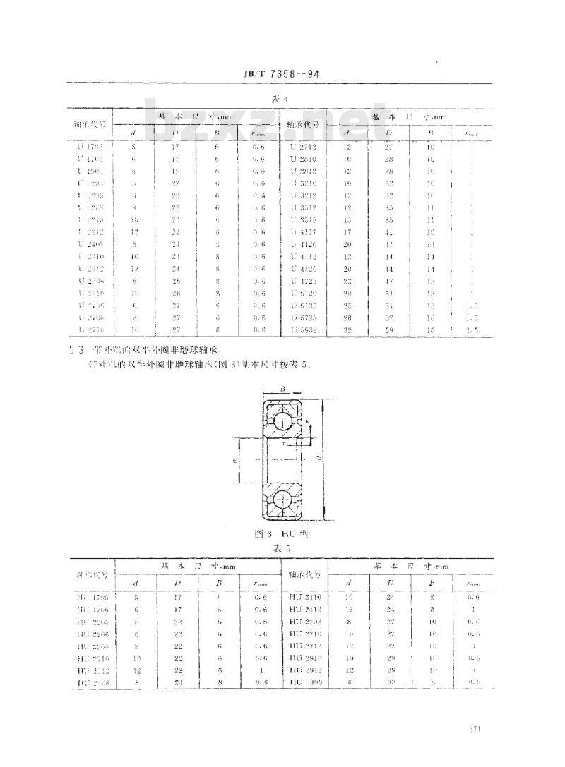 JB/T 7358-1994 非磨球轴承