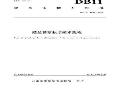 DB11/T 1097-2014 矮丛苔草栽培技术规程