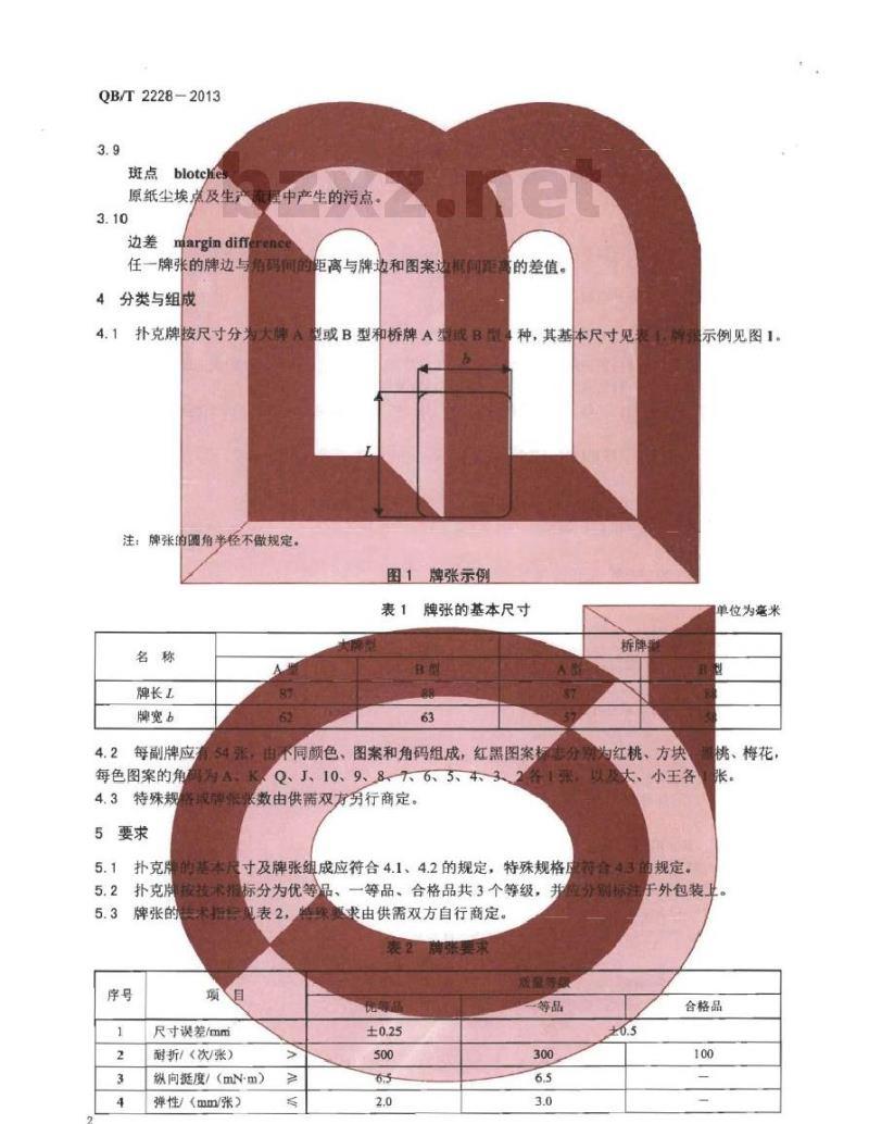 QB/T 2228-2013 扑克牌