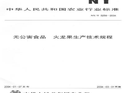 NY/T 5256-2004 火龙果生产技术规程