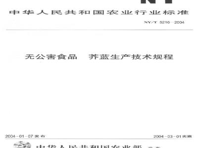 NY/T 5216-2004 无公害食品芥蓝生产技术规程