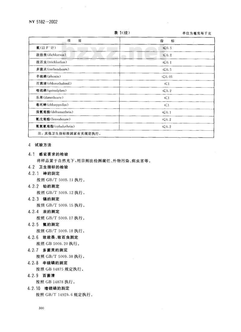 NY 5182-2002 无公害食品 杨桃