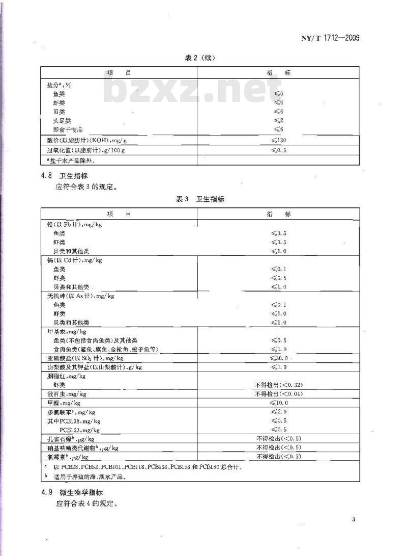 NY/T 1712-2009 绿色食品 干制水产品
