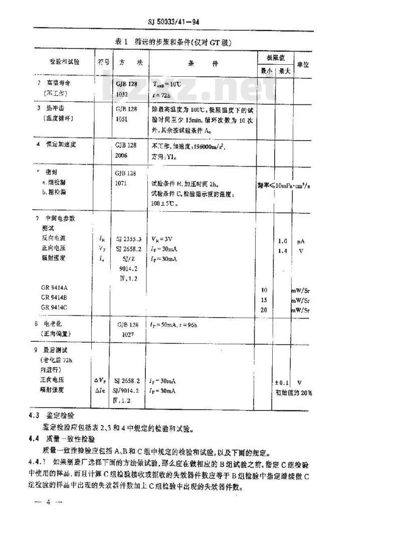 SJ 50033.41-1994 GR9414型半导体红外发射二极管详细规范