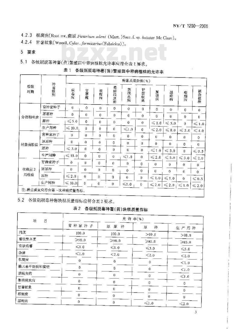 NY/T 1200-2006 甘薯脱毒种薯
