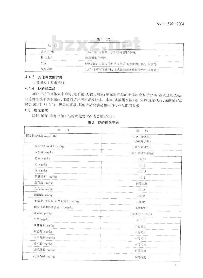 NY/T 840-2004 绿色食品 虾