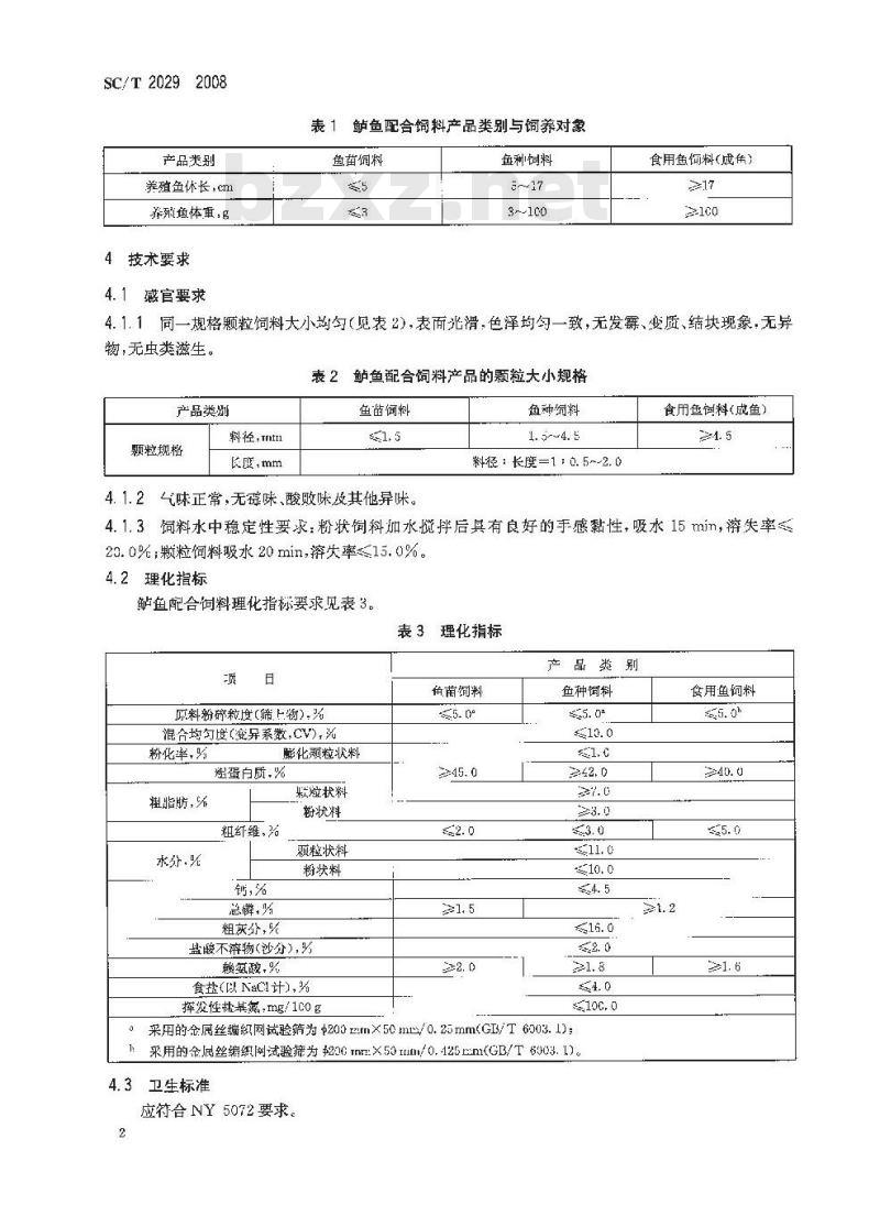 SC/T 2029-2008 鲈鱼配合饲料