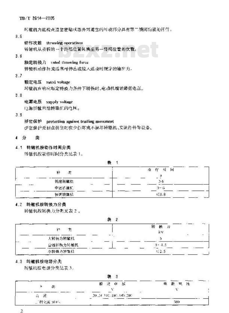 TB/T 2614-2005 转辙机通用技术条件