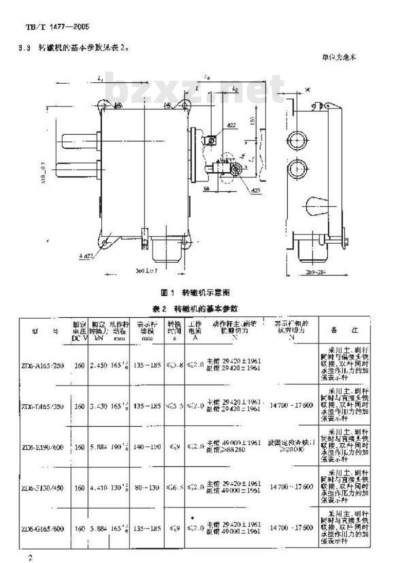 TB/T 1477-2005 ZD6系列电动转辙机