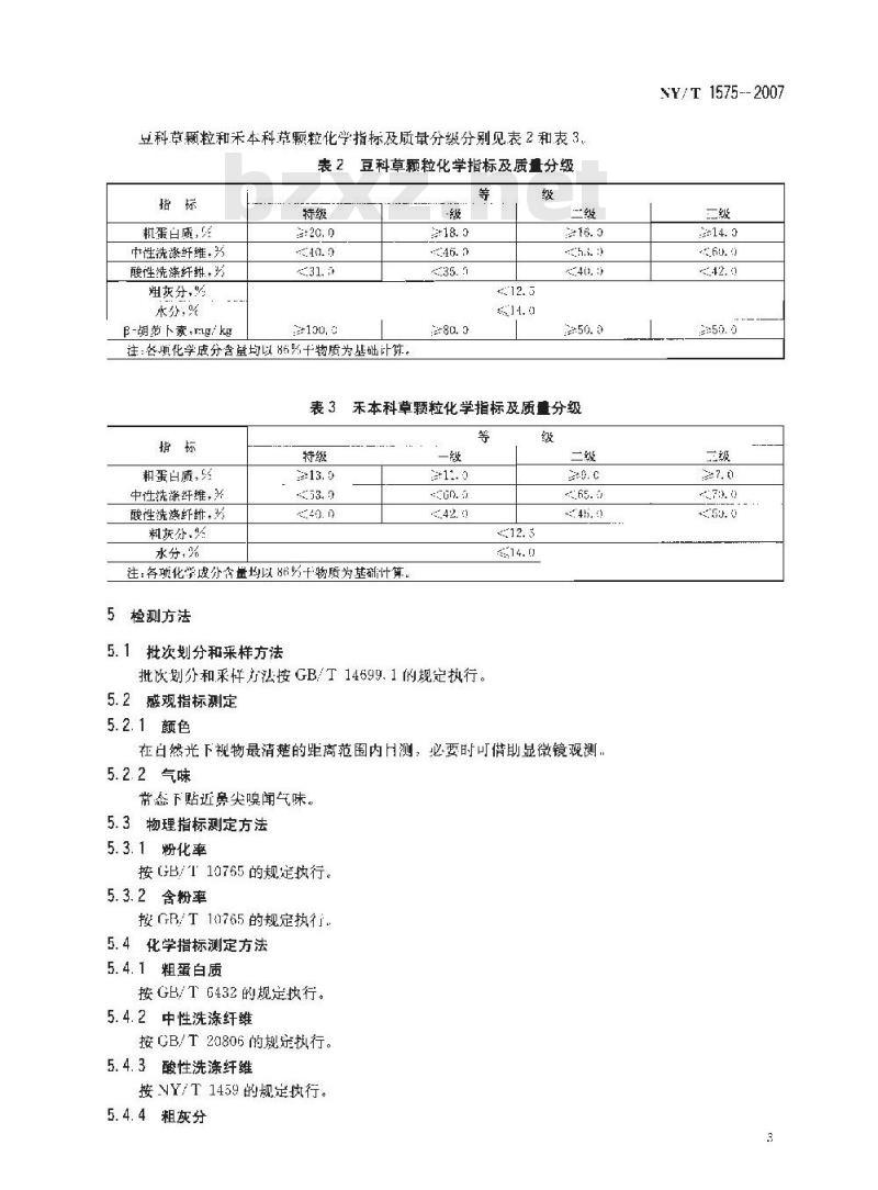 NY/T 1575-2007 草颗粒质量检验与分级