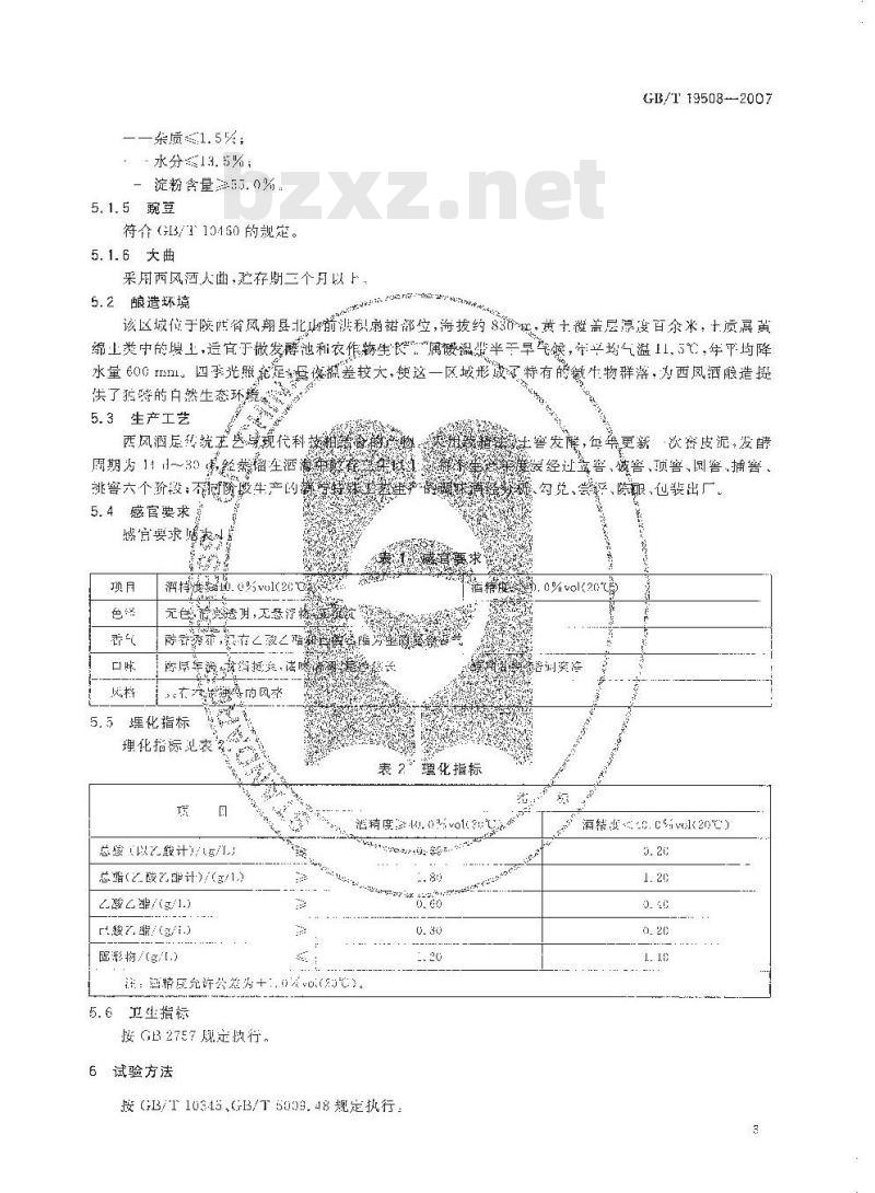 GB/T 19508-2007 地理标志产品 西凤酒