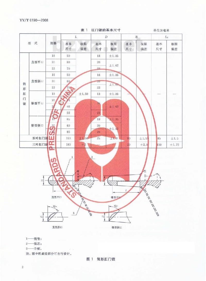 YY/T 0190-2008 肛门镜