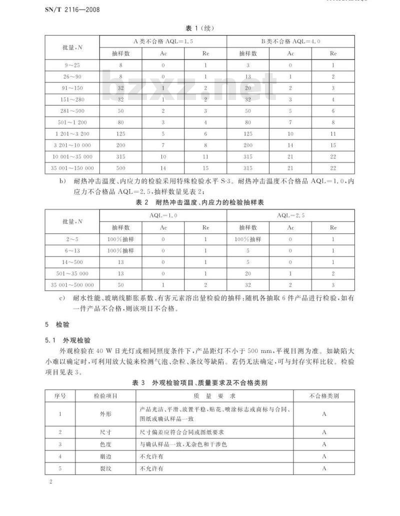 SN/T 2116-2008 进出口玻璃器皿检验规程
