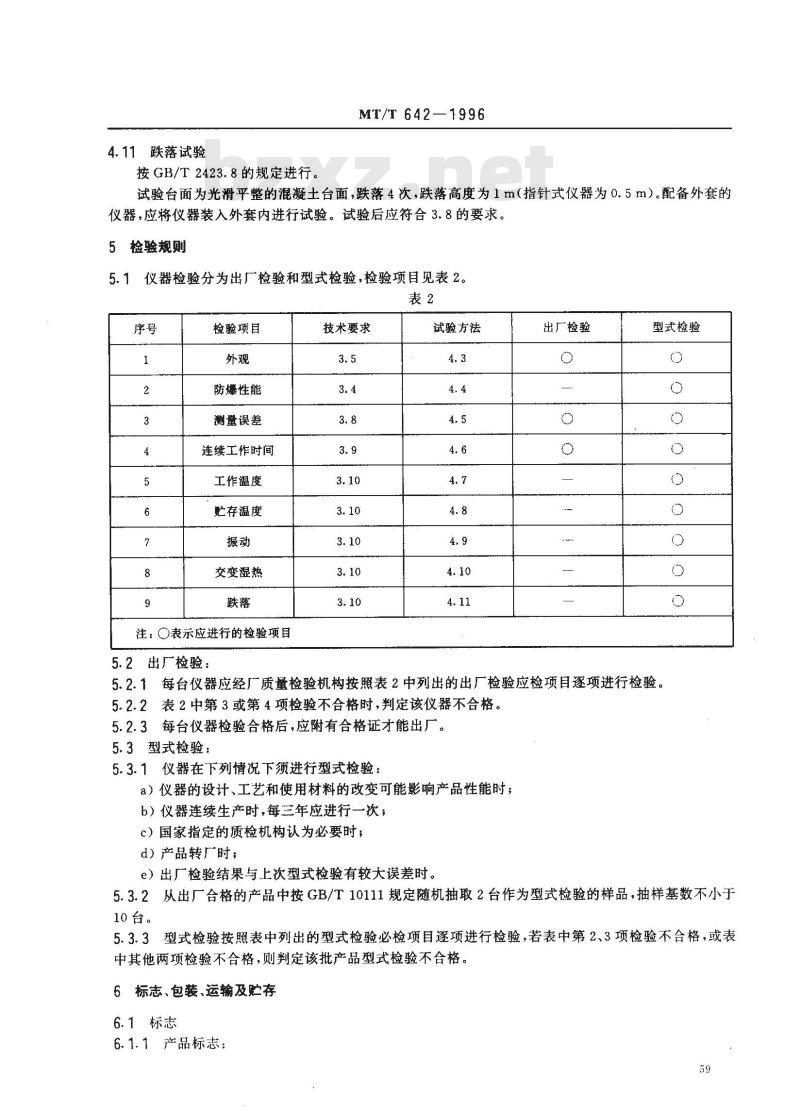 MT/T 642-1996 管道瓦斯抽放综合参数测定仪技术条件