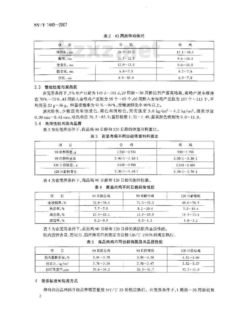 NY/T 1449-2007 北京油鸡