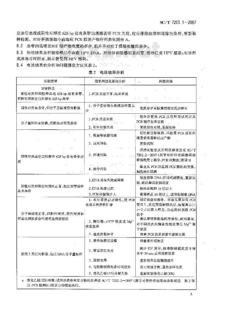 SC/T 7203.1-2007 对虾肝胰腺细小病毒诊断规程 第1部分:PCR检测方法